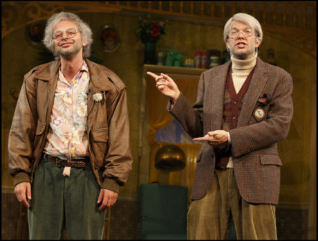Nick Kroll and John Mulaney in Oh, Hello on Broadway. Photo by Joan Marcus and Christian Frarey. 