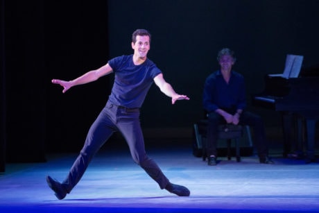 (Robert Fairchild with Damian Woetzel paying tribute to Gene Kelly, Fred Astaire, and Jacques d’Amboise. Photo by Teresa Wood.
