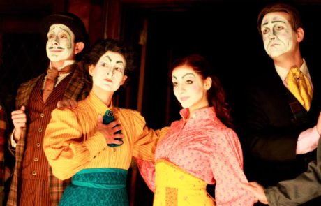 Charlie DelMarcelle, Megan Bellwoar, Sarah Van Auken, and Mike Dees in the 2011 production of Dublin by Lamplight. Photo by Katie Reing. 
