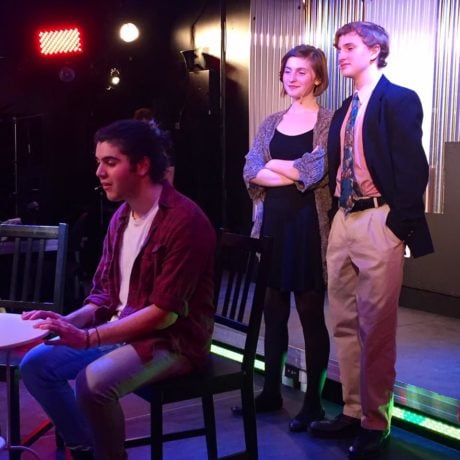 L: Max Rome (Jon), Madison Middleton (Susan), and Dylan Kaufman (Mike). Photo courtesy of The Highwood Theatre.