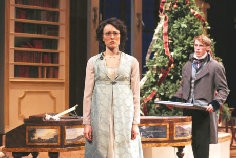 Katie Kleiger (Mary Bennet) and William Vaughan (Arthur de Bourgh). Photo by Grace Toulotte. 
