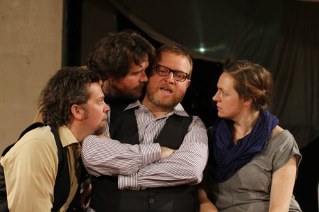 Tom O’Keefe, Eric Tucker, Edmund Lewis, and Andrus Nichols in ‘Hamlet.’ Photo by Elizabeth Nichols.