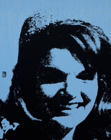 Andy Warhol (1928-1987), Jackie, 1964. Synthetic polymer paint and silkscreen ink on canvas, 20” x 17”. Williams College Museum of Art; Partial gift of The Andy Warhol Foundation for the Visual Arts, Inc. and museum purchase from the John B. Turner ’24 Memorial Fund and Karl E. Weston Memorial Fund. ©The Andy Warhol Foundation for the Visual Arts, Inc. / Artists Rights Society (ARS), New York.