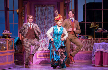 Taylor Trensch, Bette Midler, and Gavin Creel in Hello, Dolly! Photo by Julieta Cervantes.