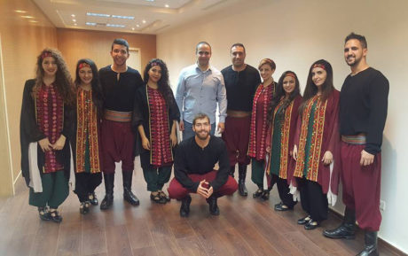 Rami Khader with members of the Diyar Dance Theatre. Photo courtesy Diyar Dance Theatre.