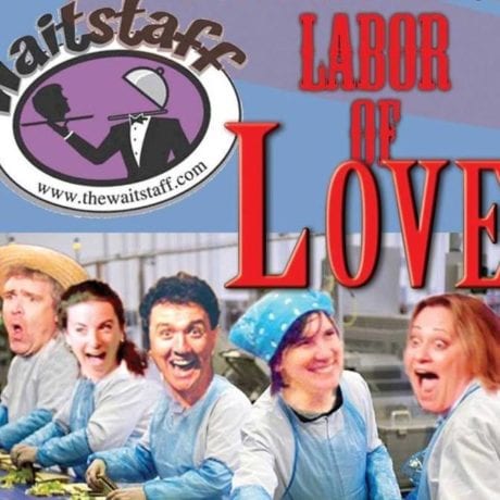 Jim Boyle, Sara Carano, Chris McGovern, Joanne Cunningham, and Gerre Garrett in a promotional image for Labor of Love. Photo by Ryan McMenamin.