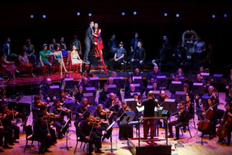 Ryan Silverman and Isabel Leonard, with the ensemble and The Philadelphia Orchestra. Photo courtesy The Philadelphia Orchestra.