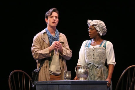 Christopher Dinolfo and Felicia Curry in Jefferson's Garden. Photo by Carol Rosegg.