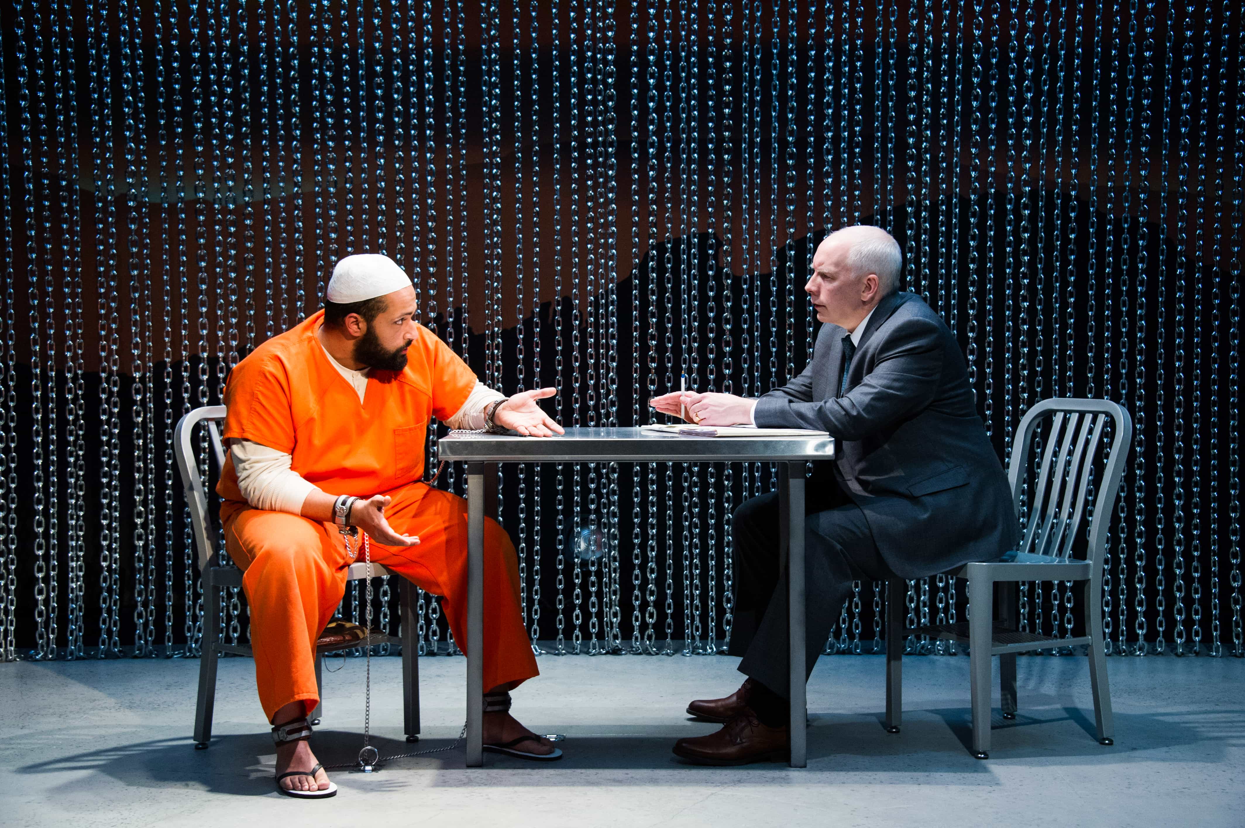Ahmad Kamal (Malik) and MJ Casey (Bud Abramson) in 4,380 Nights. Photo by C Stanley Photography.