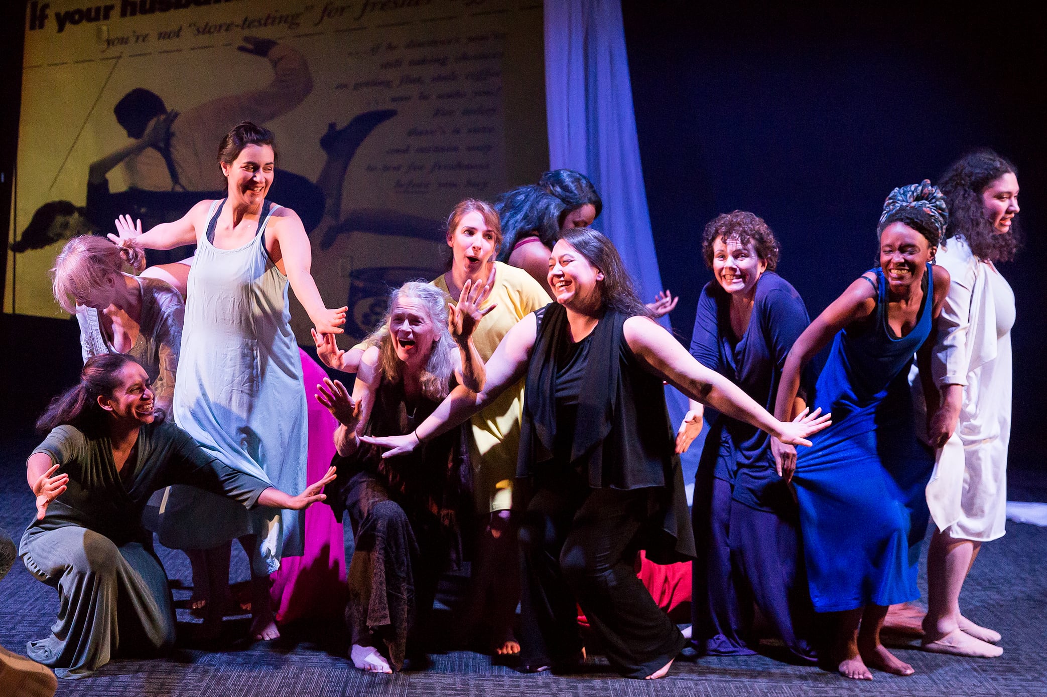 The ensemble of The Trojan Women Project. Photo by Claire Kimball.