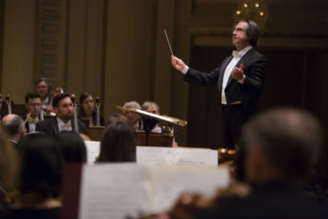 Riccardo Muti conducting the Chicago Symphony Orchestra. Photo by Todd Rosenberg Photography.
