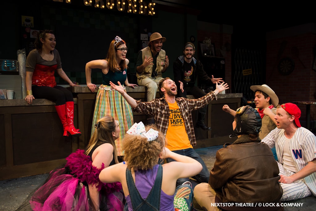 Alan Naylor and the cast of Godspell. Photo by Lock & Company.