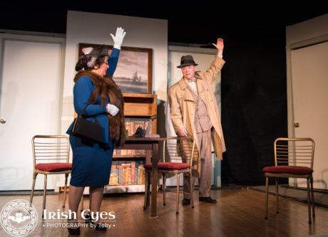 Mrs. Chumley (Shayne Gardner) and Elwood (Kevin Dykstra) discuss Harvey’s height. Photo credit: Irish Eyes Photography by Toby.