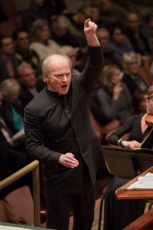 Maestro Noseda conducts the NSO performing Verdi’s “Requiem” in March of 2018. Photo by