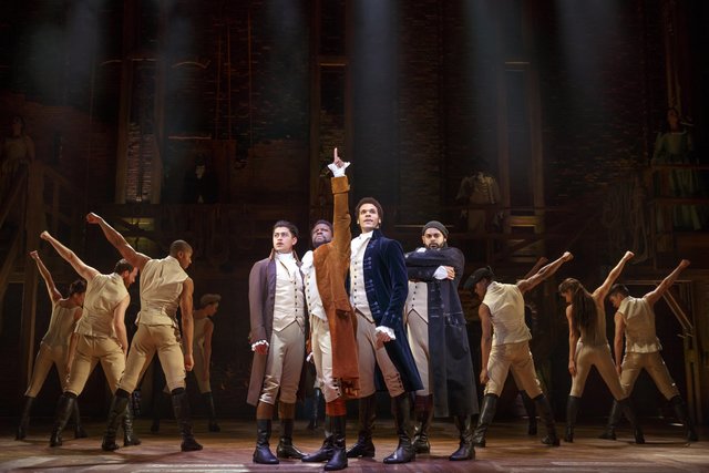The touring cast of Hamilton. Photo by Joan Marcus. 