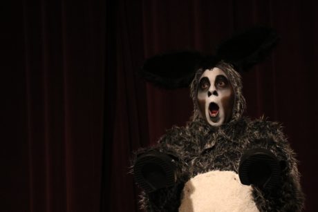J. Purnell Hartgrove as Donkey in Charm City Players' production of Shrek the Musical. Photo by Shealyn Jae Photography.