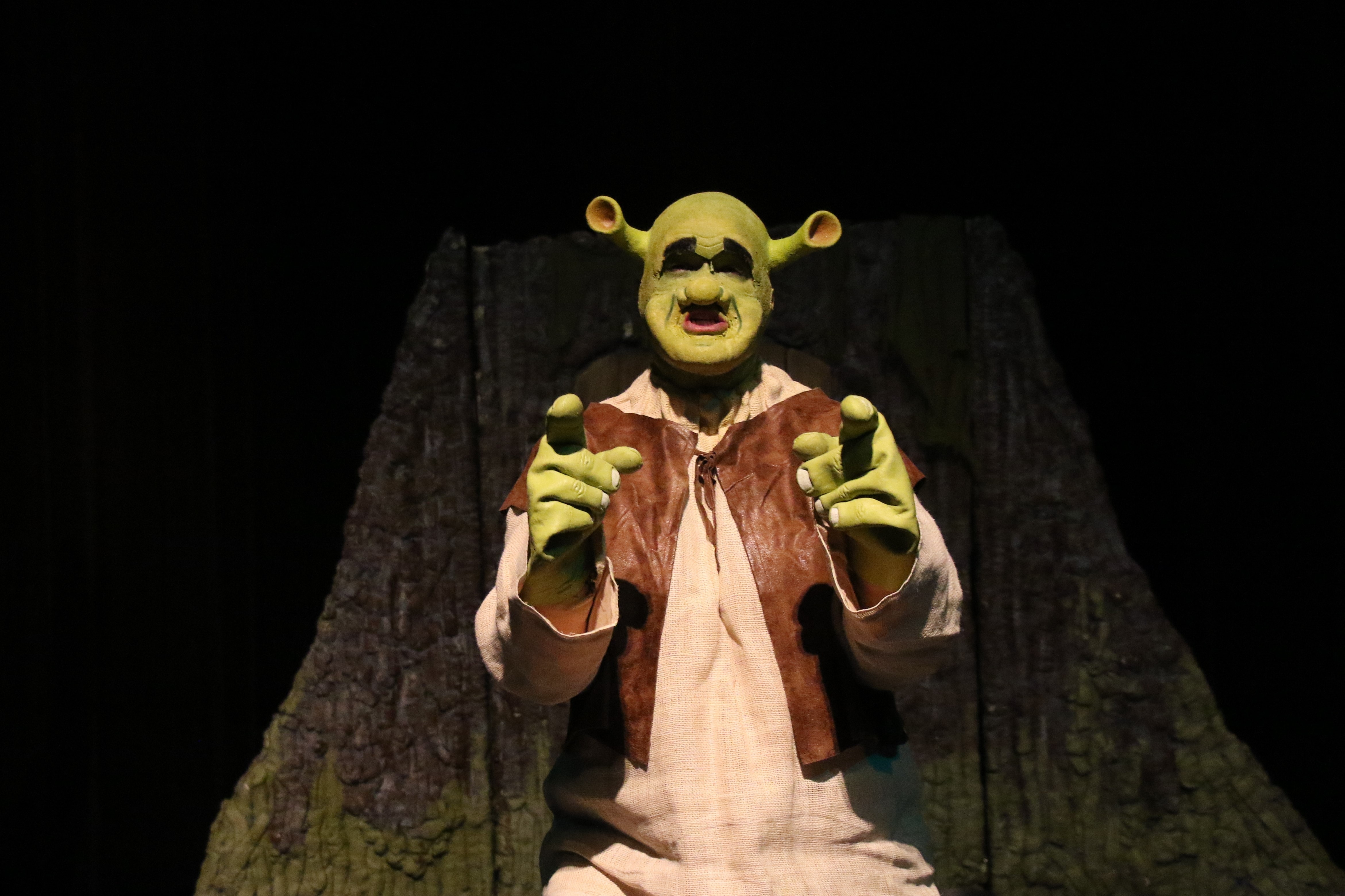 Dean Davis as Shrek in Charm City Players' production of Shrek the Musical. Photo by Shealyn Jae Photography.