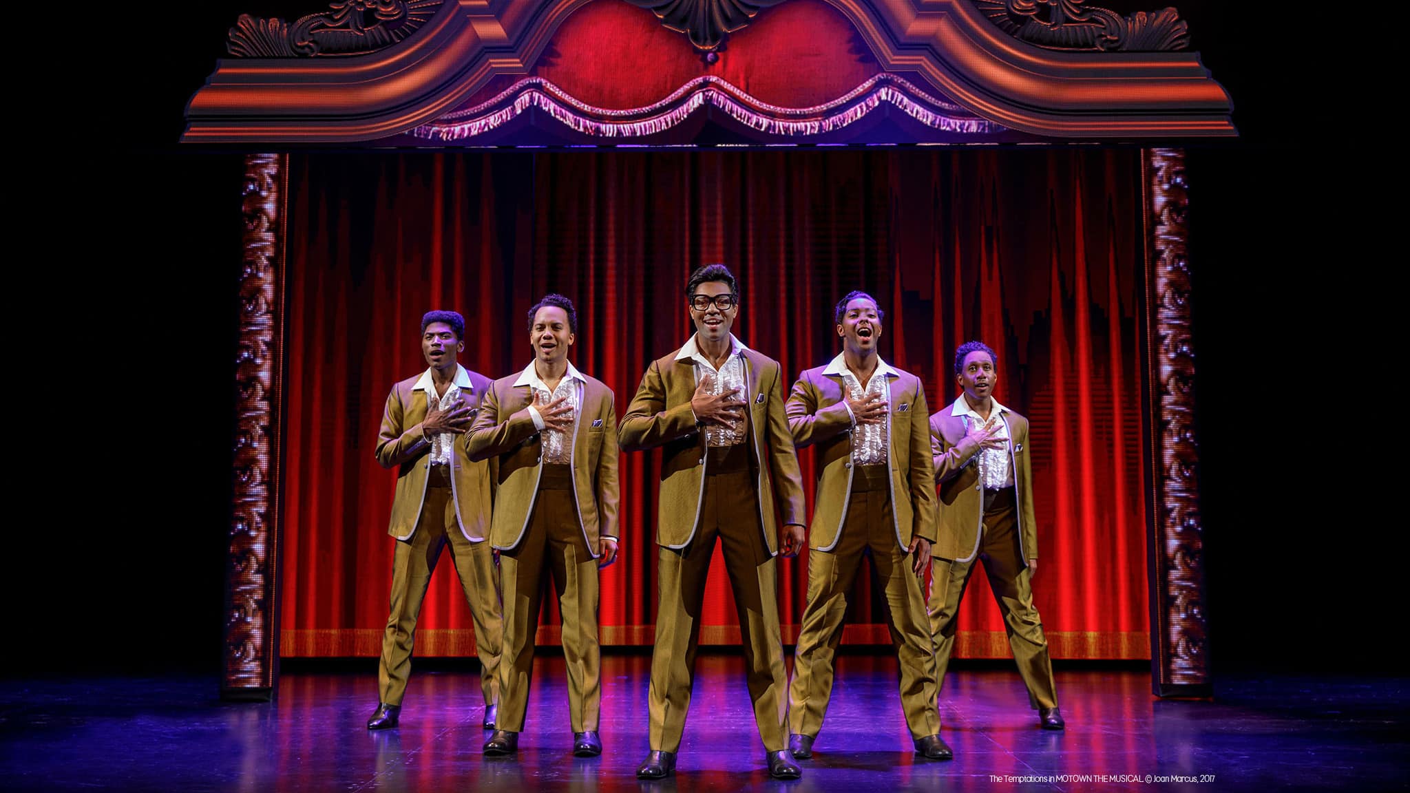 The Temptations in Motown the Musical. Photo by Joan Marcus.