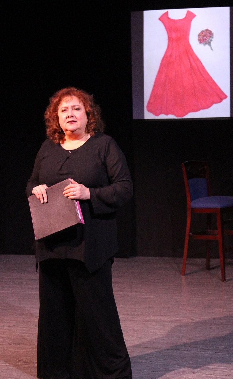Meghan Williams Elkins as Gingy in Love, Loss, and What I Wore. Photo by David Jones. 