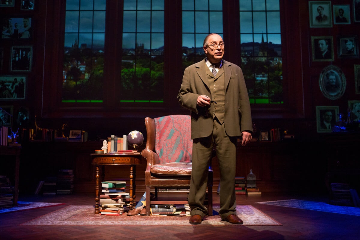 Max McLean as C.S. Lewis in The Most Reluctant Convert. Photo courtesy of Fellowship for Performing Arts.
