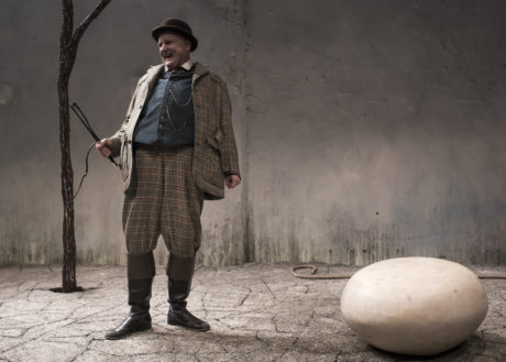 Rory Nolan as Pozzo in the Druid production of Waiting for Godot, directed by Garry Hynes. Photo Matthew Thompson.