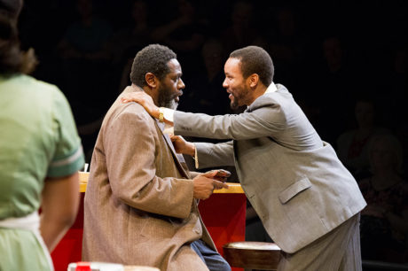 (L to R) Frank Riley III (Hambone) and Carlton Byrd (Sterling) in August Wilson’s Two Trains Running, running March 30-April 29, 2018 at Arena Stage at the Mead Center for American Theater. Photo by C. Stanley Photography.
