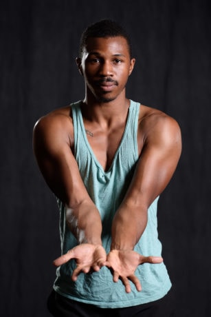 Dancer and choreographer Tarik O'Meally, featured in Dance Place's New Releases Choreographers Showcase. Photo by Grant Halvorsen. 