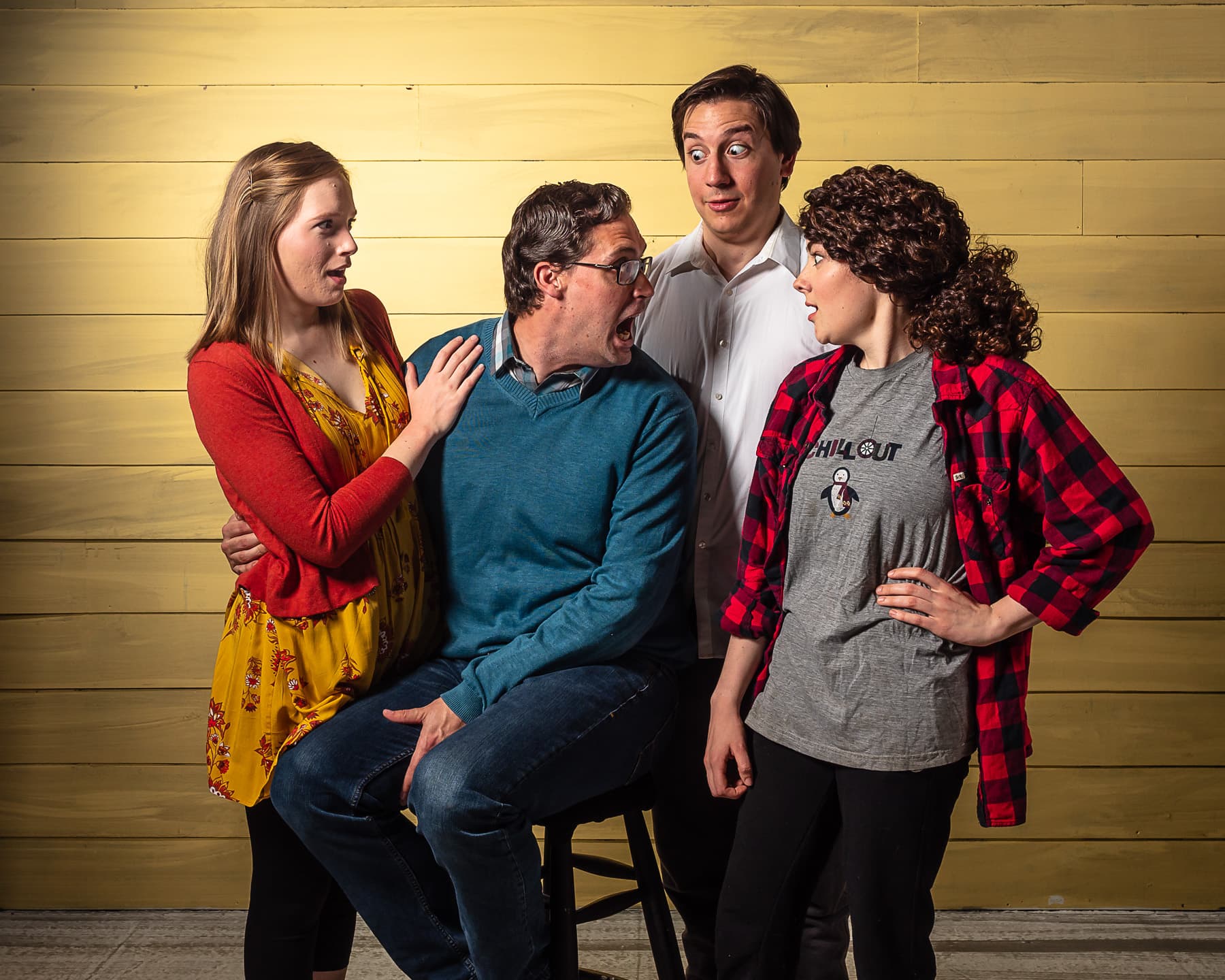 Full Cast (L to R): Molly Mayne as Melody, Jon Meeker as Liam, Michael Kranick as Jonah and Anna Steuerman as Daphna (Photo Credit: Bruce F. Press Photography)