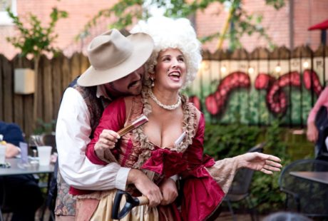 Nate Ruleaux and Christine Asero in The Miser, now playing at Annapolis Shakespeare Company. Photo by Joshua McKerrow.
