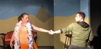 Jenna Jones Paradis and Rew Garner in 5 Courses of Funny Fare. Photo courtesy of Laurel Mill Playhouse.