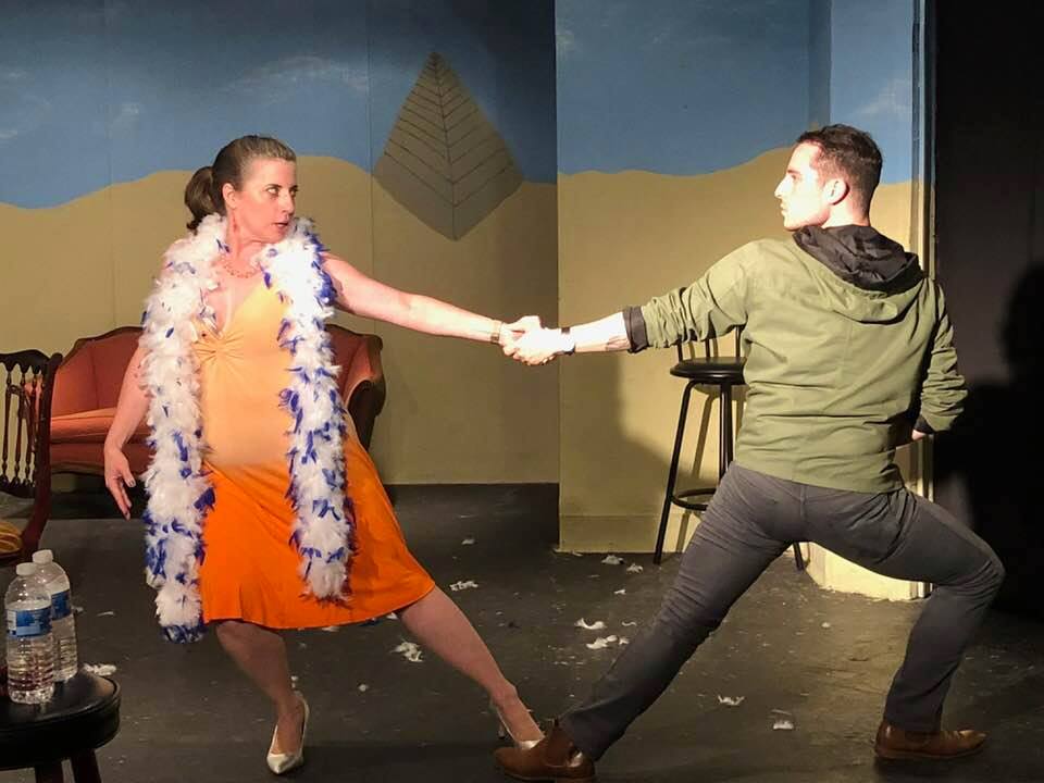 Jenna Jones Paradis and Rew Garner in 5 Courses of Funny Fare. Photo courtesy of Laurel Mill Playhouse.