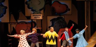 The cast of You're a Good Man, Charlie Brown, now playing at Imagination Stage. Photo by Margot Schulman.