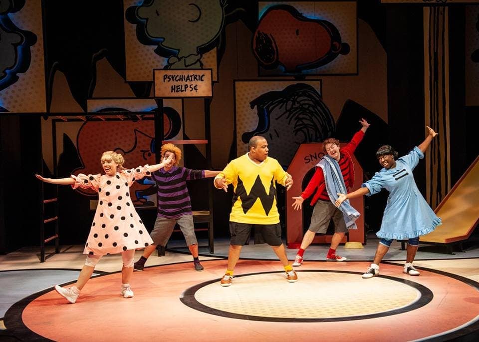 The cast of You're a Good Man, Charlie Brown, now playing at Imagination Stage. Photo by Margot Schulman.