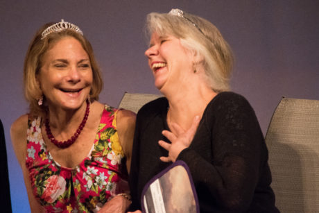 Carole Preston and Jill Vanderweit in The Glitter Girls at Upcounty Theatre. Photo by Bruce Rosenberg.