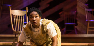 Carrie Compere (Sofia) and the North American tour cast of The Color Purple. Photo by Matthew Murphy.