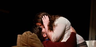 Matthew Lindsay Payne and Kathryne Daniels in Sex with Strangers, now playing at Fells Point Corner Theatre. Photo by David Iden.