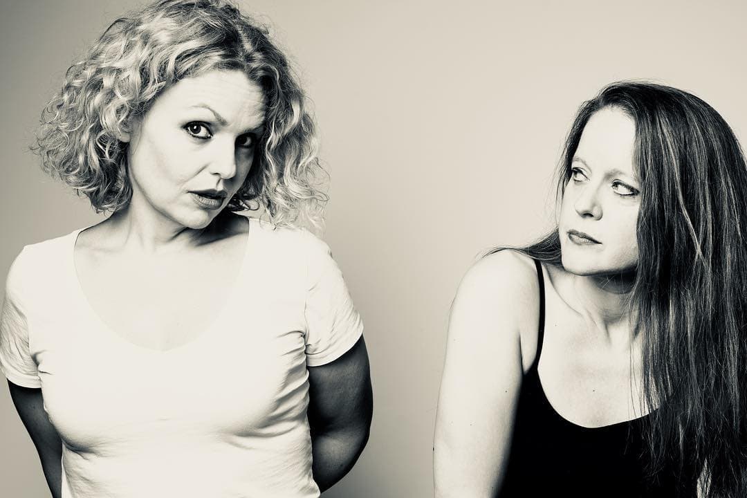 Tonya Beckman (Susie) and Esther Williamson (Jude) in Pramkicker, now playing at Taffety Punk Theatre Company. Photo by Teresa Castracane.