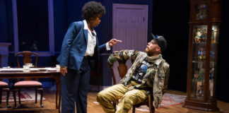 Briana Elyse Hunter and Timothy Mix in UrbanArias' The Last American Hammer, playing through September 29 at the Atlas Performing Arts Center. Photo by C. Stanley Photography.