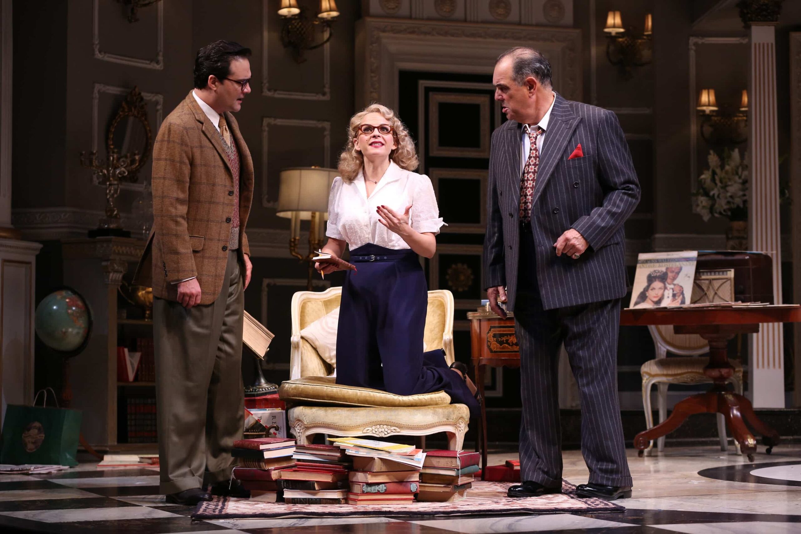Cody Nickell, Kimberly Gilbert, and Edward Gero in Born Yesterday. Photo by Carol Rosegg.