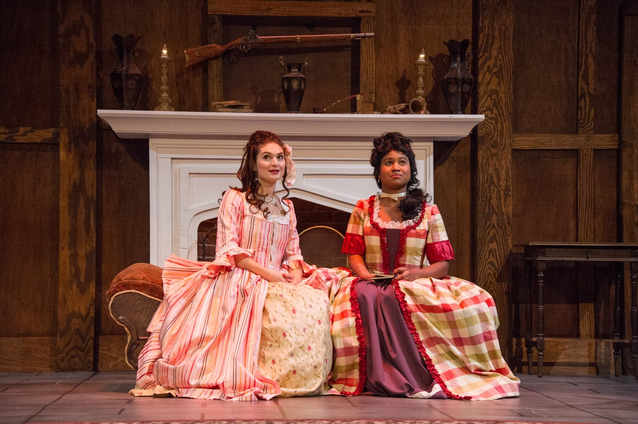 Anna DiGiovanni and Elana Michelle in She Stoops to Conquer, now playing at the Chesapeake Shakespeare Company. Photo by C. Stanley Photography.