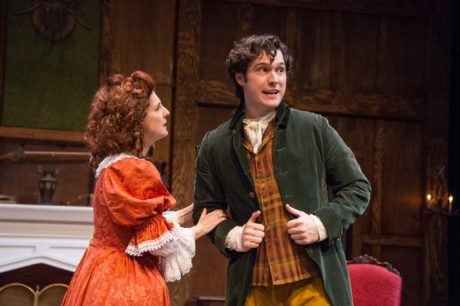 Lesley Malin and Elliott Kashner in She Stoops to Conquer, now playing at the Chesapeake Shakespeare Company. Photo by C. Stanley Photography.