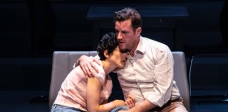 Alyssa Wilmoth Keegan and Peter O'Connor in How I Learned to Drive, now playing at Round House Theatre. Photo by Kaley Etzkorn.