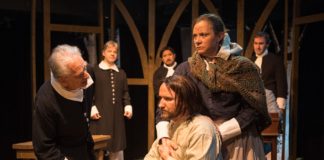 The cast of The Crucible, now playing at Silver Spring Stage. Photo by Harvey Levine.