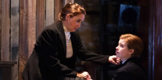Constance (Holly Twyford) consoles her son Arthur (Megan Graves). Photo by Teresa Wood