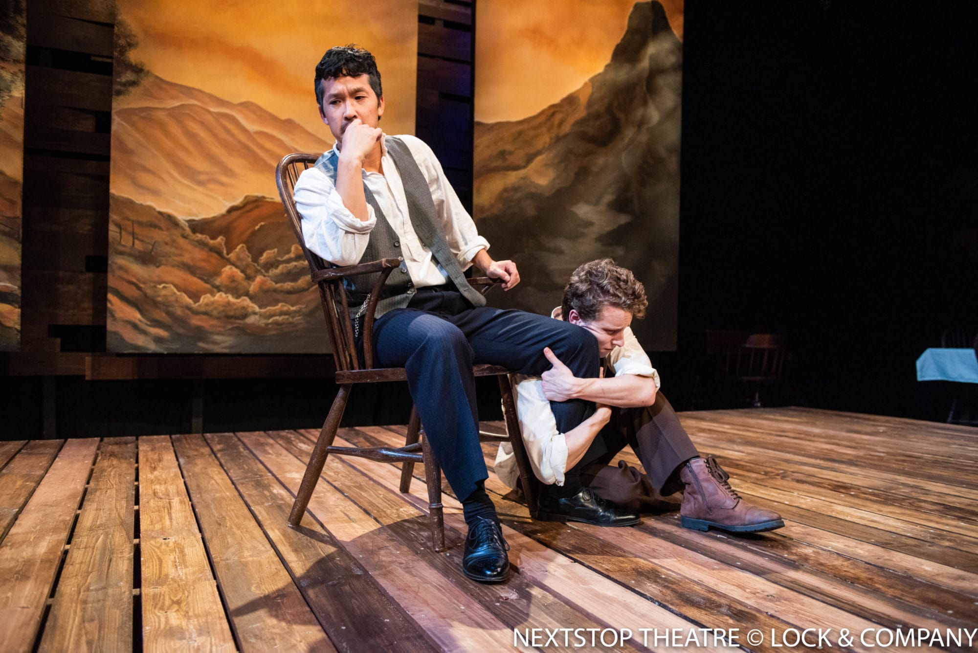 Jacob Yeh and John Sygar in John Steinbeck’s “East of Eden” at NextStop Theatre Company. Photo by Lock and Company.