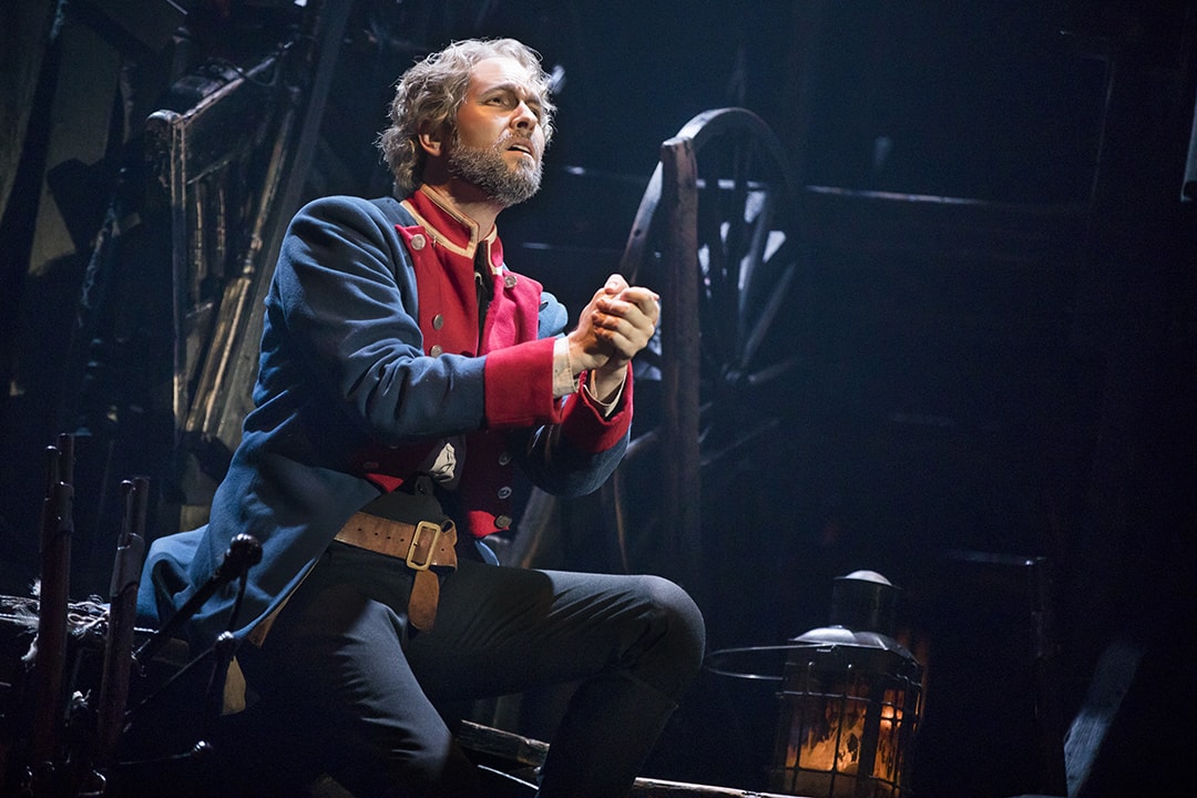 Nick Cartell as Jean Valjean in Les Misérables at the Hippodrome Theatre. Photo by Matthew Murphy.