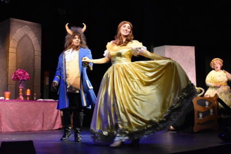David A. Robinson (The Beast) and Bailey Wolf (Belle) in Beauty and the Beast, presented by Damascus Theatre Company. Photo by Elli Swink.