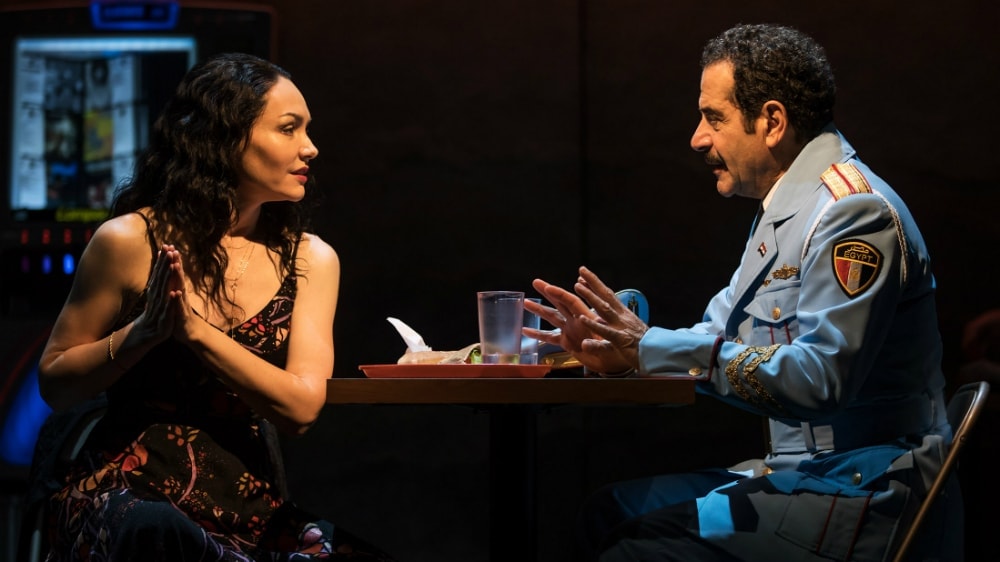 6.Katrina Lenk and Tony Shalhoub in The Band’s Visit at the Ethel Barrymore Theatre. Photo by Matthew Murphy.