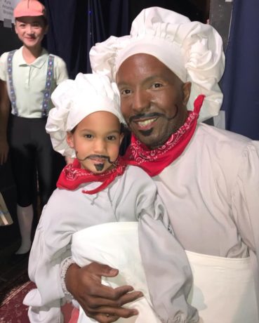 Cassandra Marshall and Tarik Marshall as Little Cook and Big Cook in Olney Ballet Theatre's production of The Nutcracker. Photo courtesy of Olney Ballet Theatre.
