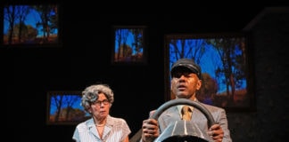 Adele Robey (Daisy Werthan) and James Foster Jr. (Hoke Colburn) in Driving Miss Daisy, now playing at Anacostia Playhouse. Photo by Jabari Jefferson.